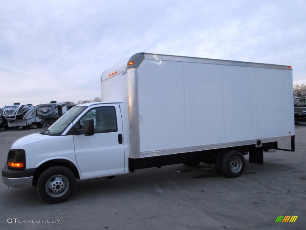 Summit White 2014 GMC Savana Cutaway 3500 Commercial Moving Truck Exterior Photo #89009067