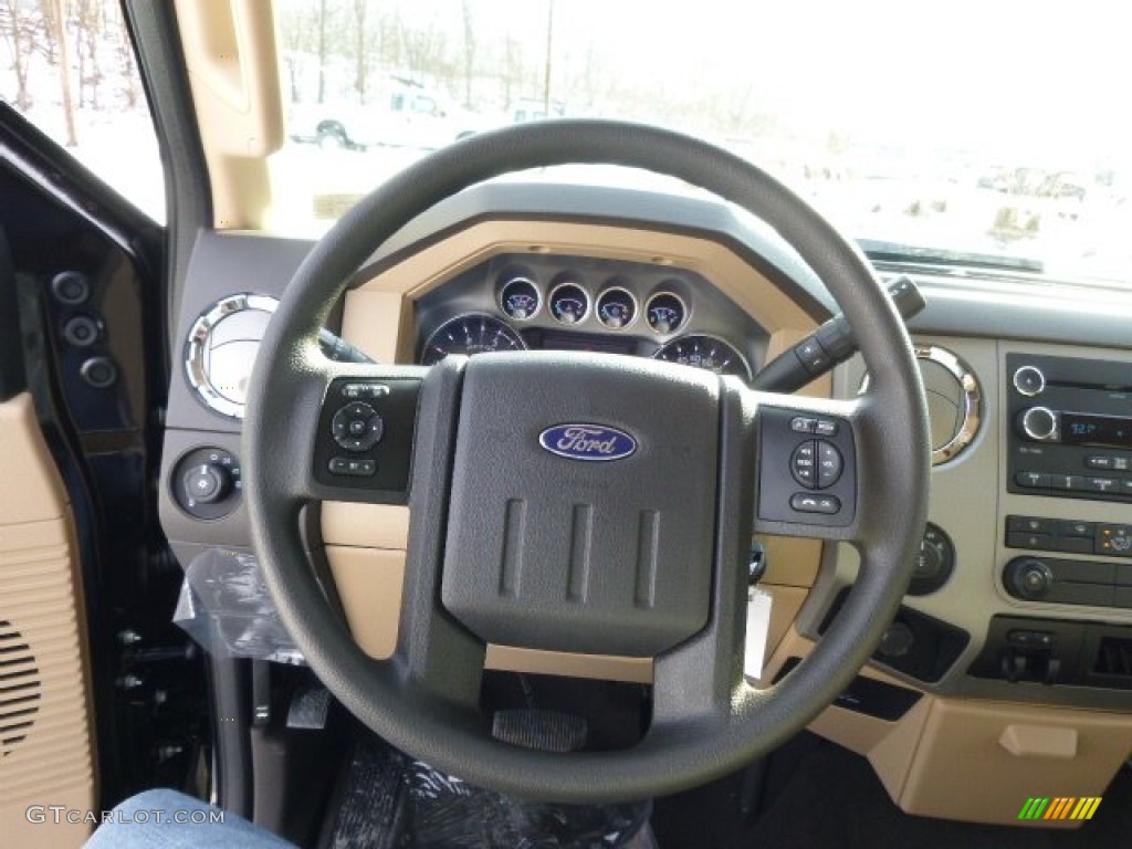2014 Ford F350 Super Duty XLT SuperCab 4x4 Adobe Steering Wheel Photo #89009280