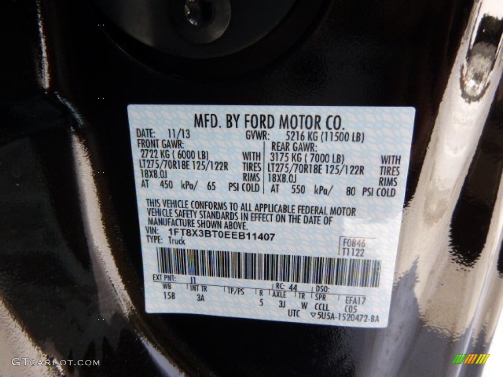 2014 Ford F350 Super Duty XLT SuperCab 4x4 Color Code Photos