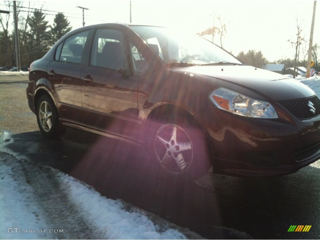 2008 SX4 Sport Sedan - Cherry Red Metallic / Black photo #4