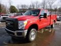 Vermillion Red - F350 Super Duty XL SuperCab 4x4 Utility Truck Photo No. 4