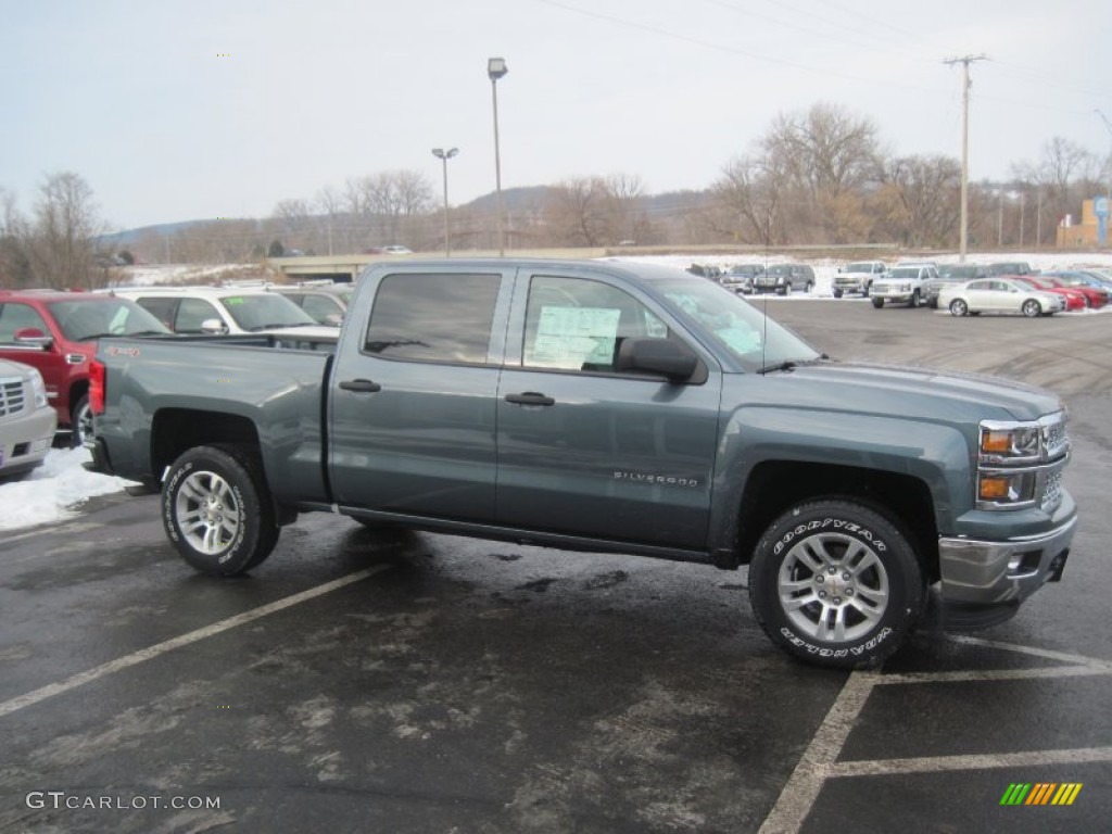 2014 Silverado 1500 LT Crew Cab 4x4 - Blue Granite Metallic / Jet Black/Dark Ash photo #3