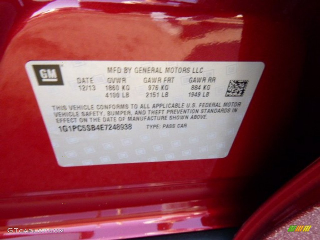 2014 Cruze LT - Crystal Red Tintcoat / Jet Black photo #20