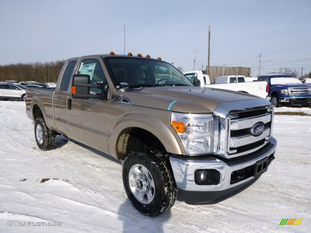 Pale Adobe Metallic 2014 Ford F250 Super Duty XLT SuperCab 4x4 Exterior Photo #89013678