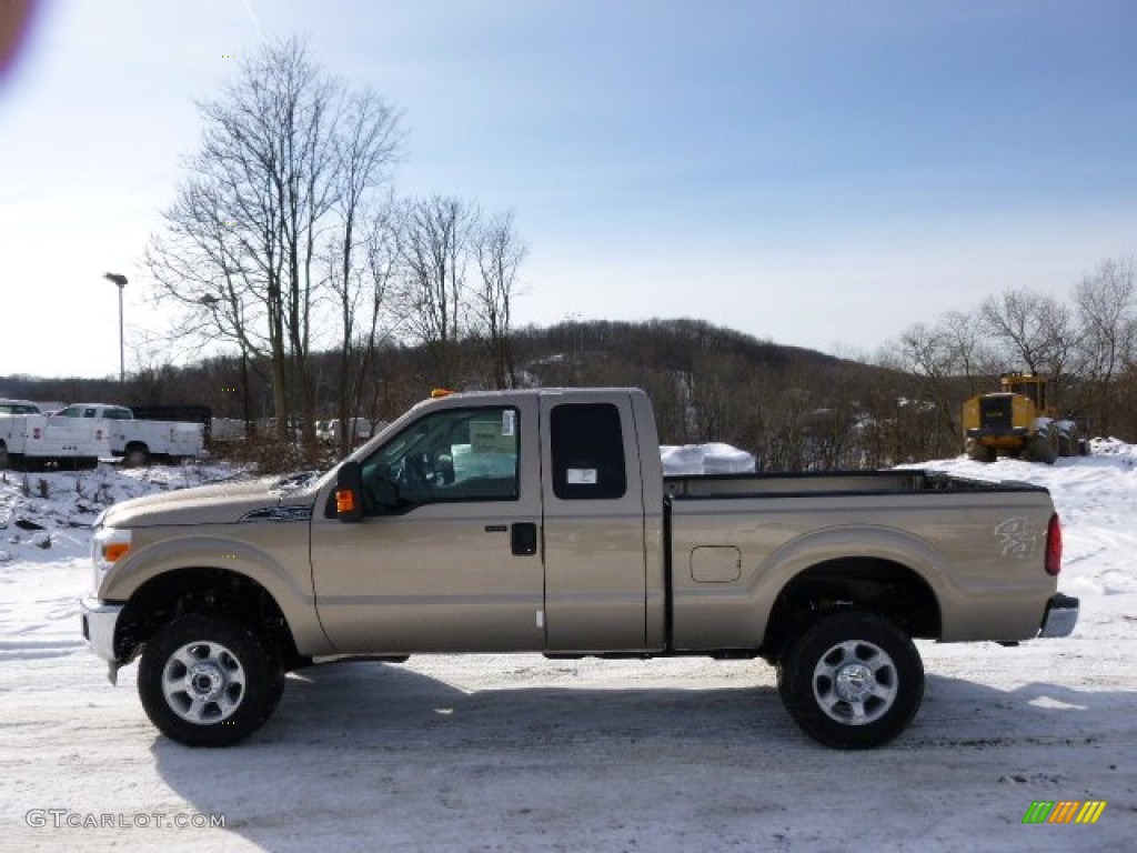 2014 F250 Super Duty XLT SuperCab 4x4 - Pale Adobe Metallic / Adobe photo #5