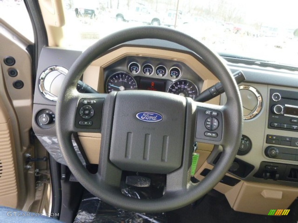 2014 Ford F250 Super Duty XLT SuperCab 4x4 Adobe Steering Wheel Photo #89014044