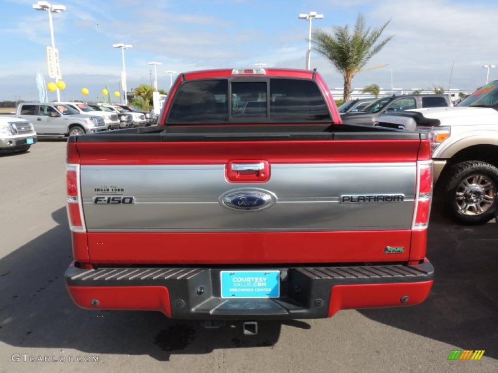 2010 F150 Platinum SuperCrew - Red Candy Metallic / Tan photo #4
