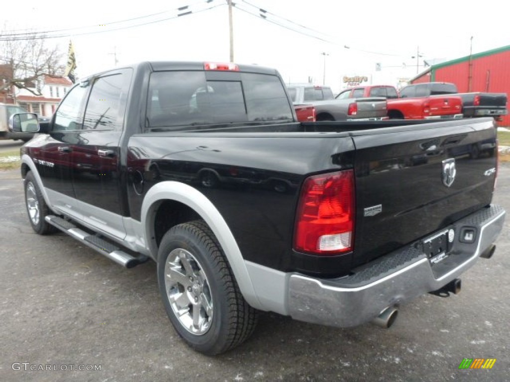 2012 Ram 1500 Laramie Crew Cab 4x4 - Black / Dark Slate Gray photo #3