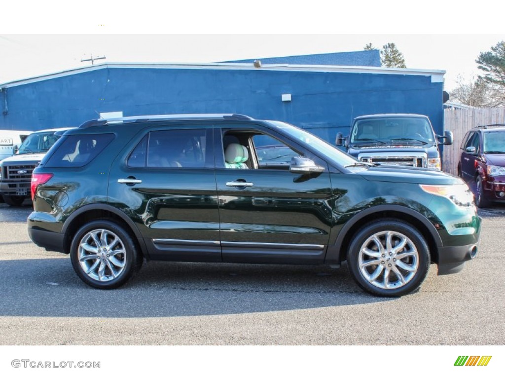 2013 Explorer XLT 4WD - Green Gem Metallic / Medium Light Stone photo #6