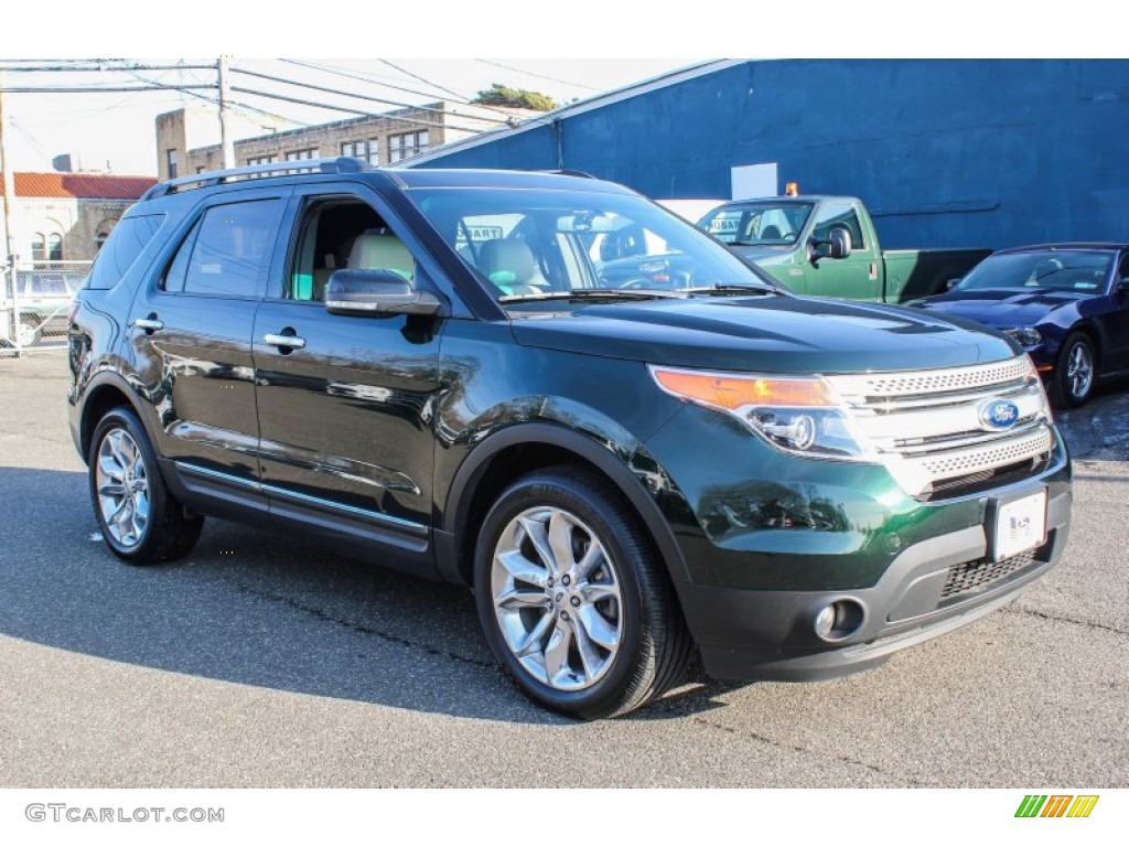 2013 Explorer XLT 4WD - Green Gem Metallic / Medium Light Stone photo #7