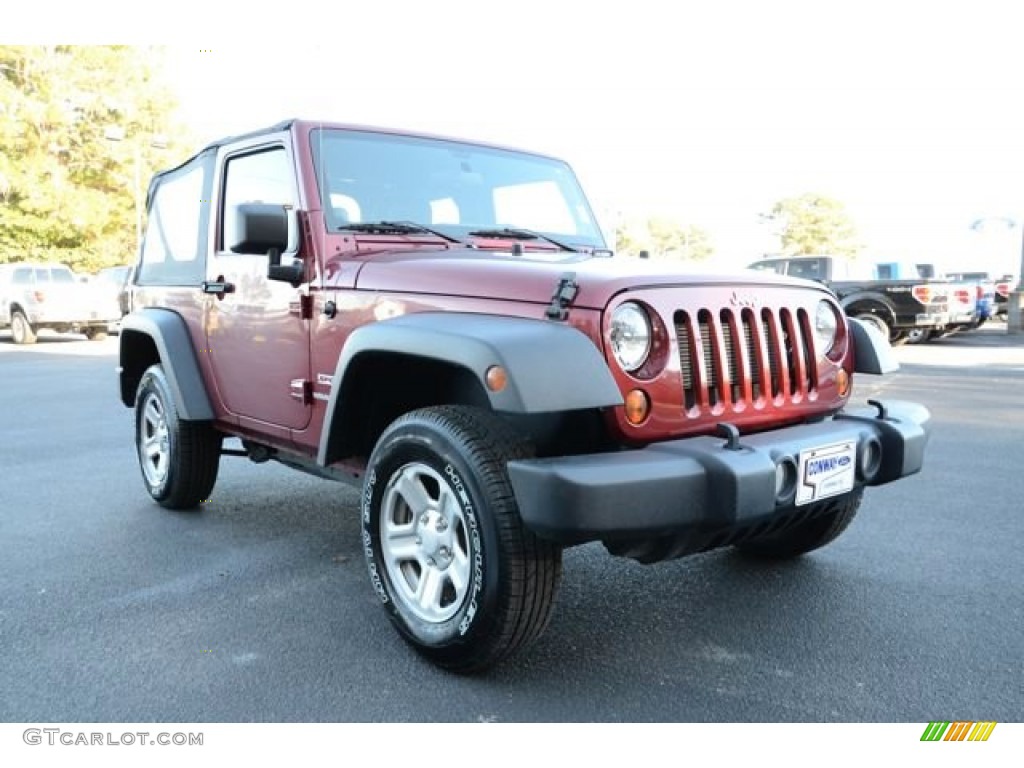 2012 Wrangler Sport 4x4 - Deep Cherry Red Crystal Pearl / Black photo #3