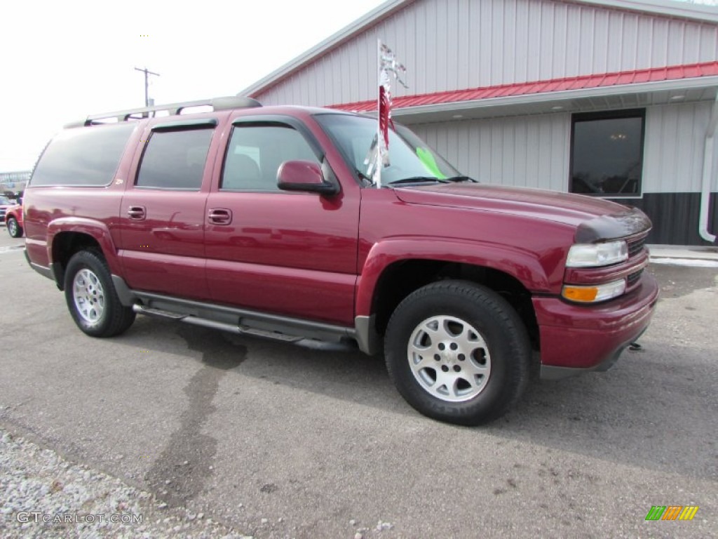 2004 Suburban 1500 Z71 4x4 - Sport Red Metallic / Tan/Neutral photo #7