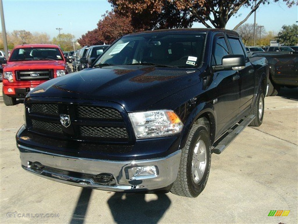 2012 Ram 1500 Outdoorsman Crew Cab 4x4 - True Blue Pearl / Light Pebble Beige/Bark Brown photo #2