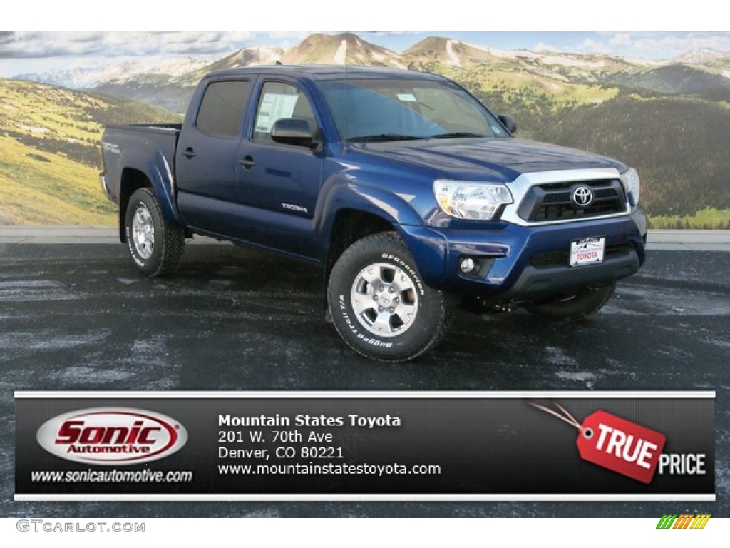 2014 Tacoma V6 TRD Double Cab 4x4 - Blue Ribbon Metallic / Graphite photo #1