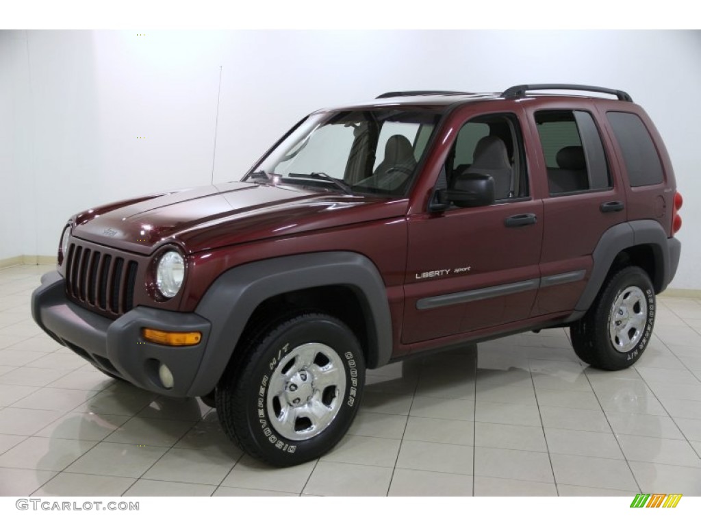 Dark Garnet Red Pearlcoat 2002 Jeep Liberty Sport 4x4 Exterior Photo #89034762