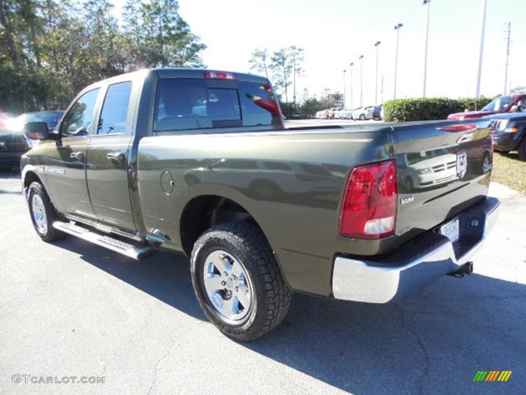 2012 Ram 1500 SLT Quad Cab 4x4 - Hunter Green Pearl / Light Pebble Beige/Bark Brown photo #3