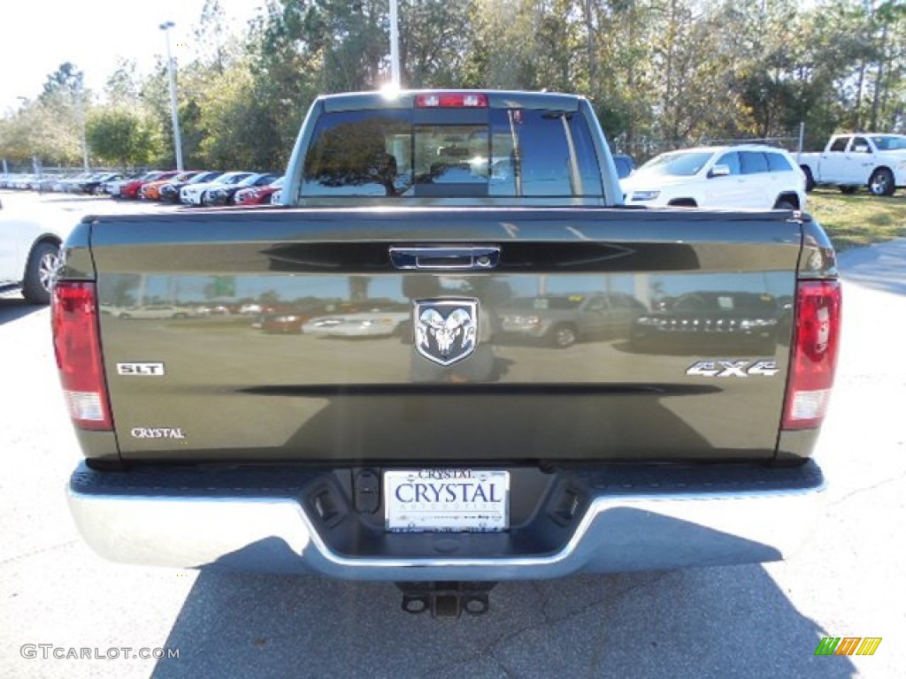 2012 Ram 1500 SLT Quad Cab 4x4 - Hunter Green Pearl / Light Pebble Beige/Bark Brown photo #7