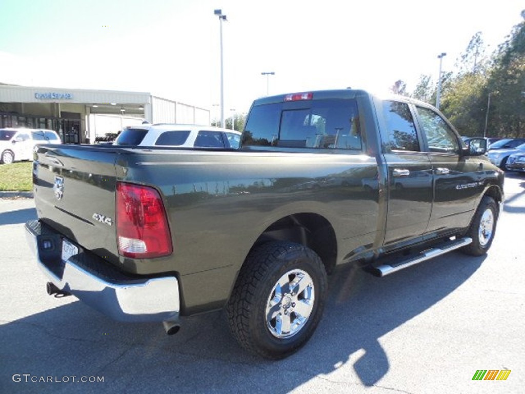 2012 Ram 1500 SLT Quad Cab 4x4 - Hunter Green Pearl / Light Pebble Beige/Bark Brown photo #8