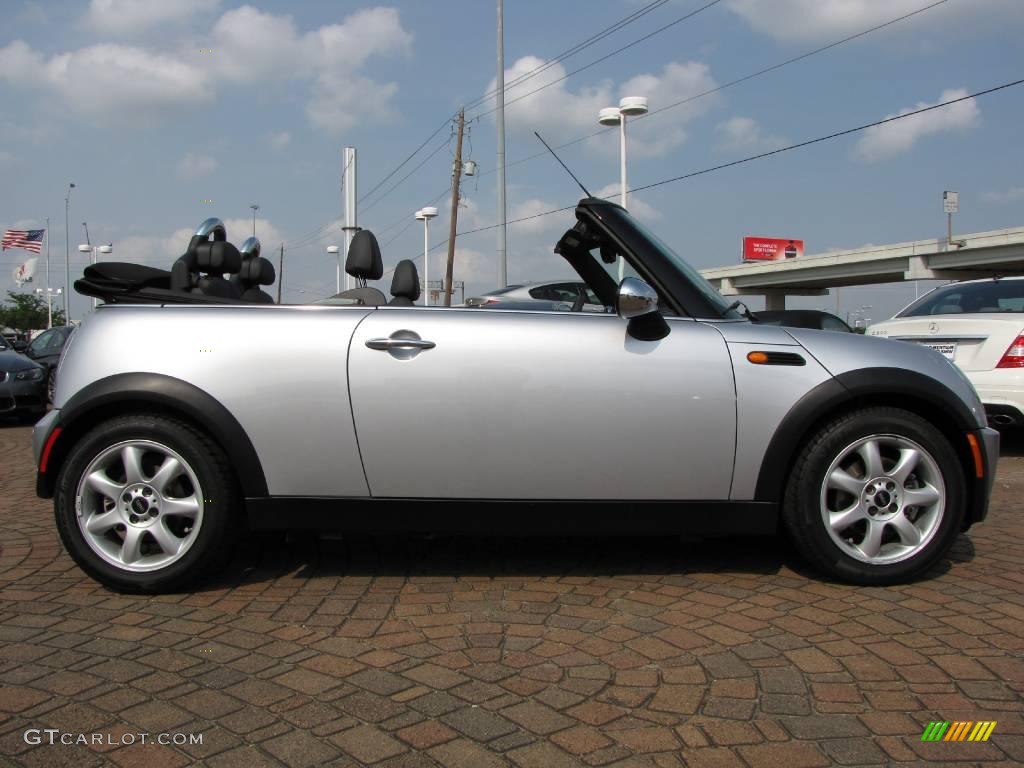 2008 Cooper Convertible - Pure Silver Metallic / Panther Black photo #6