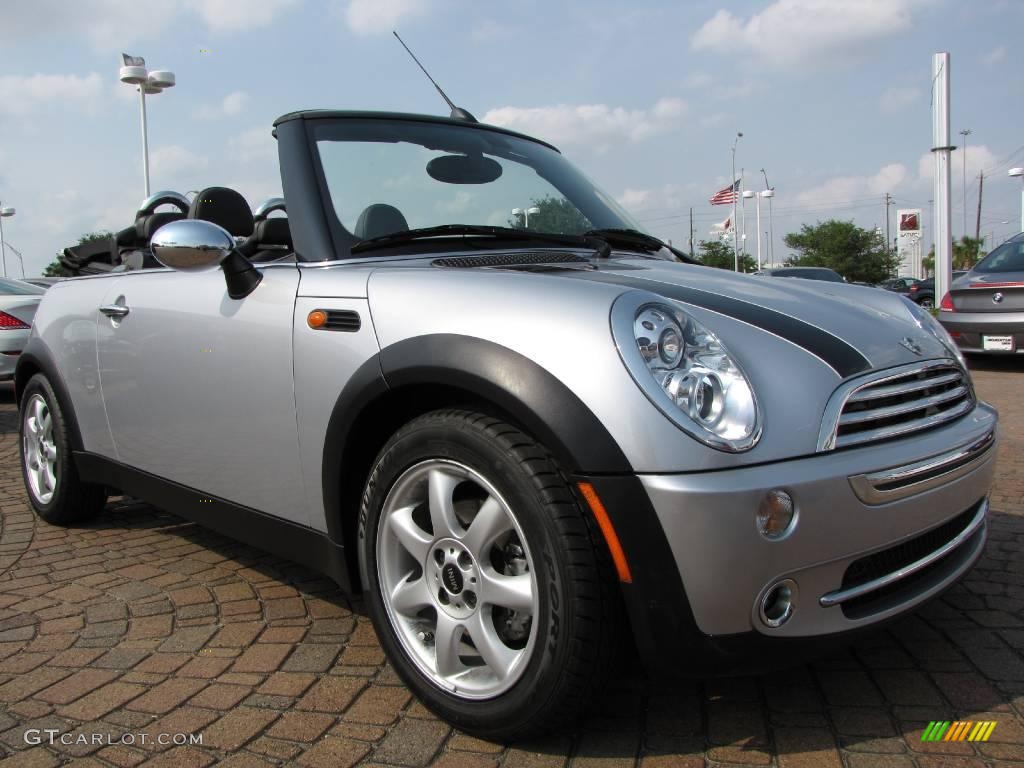 2008 Cooper Convertible - Pure Silver Metallic / Panther Black photo #7