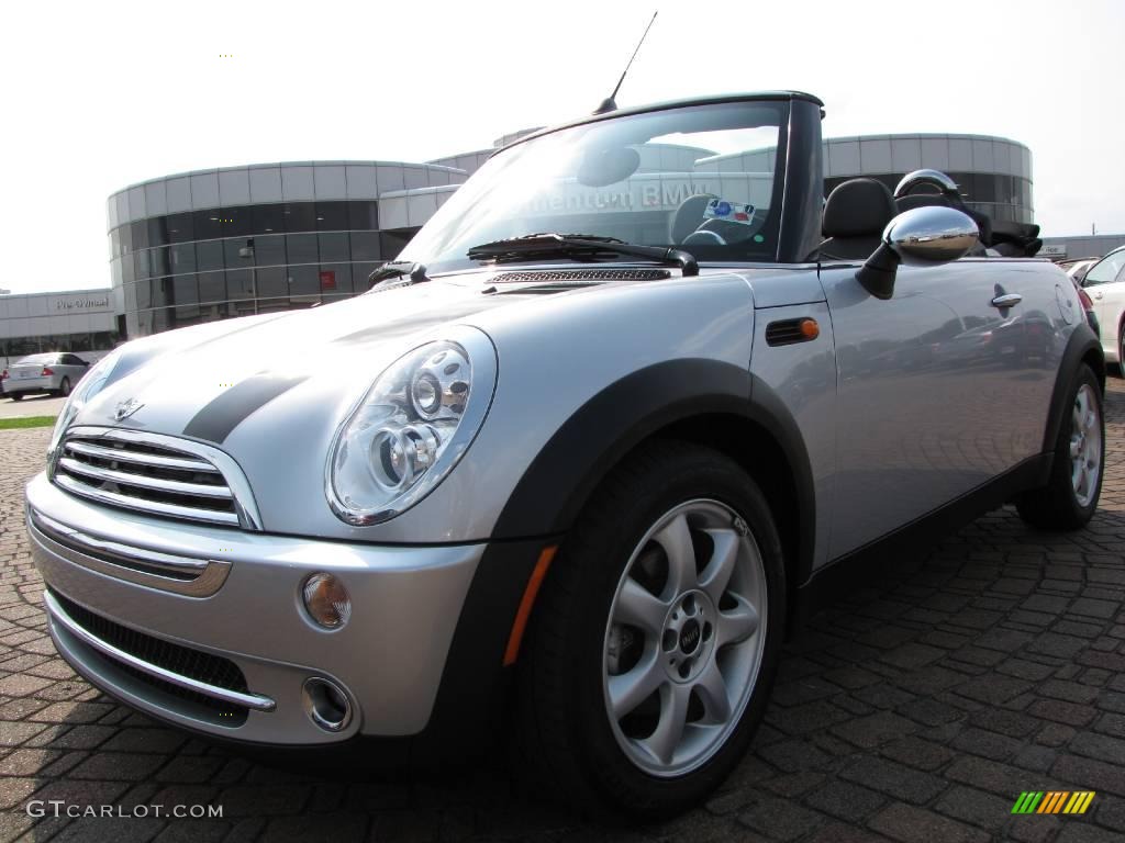 2008 Cooper Convertible - Pure Silver Metallic / Panther Black photo #9
