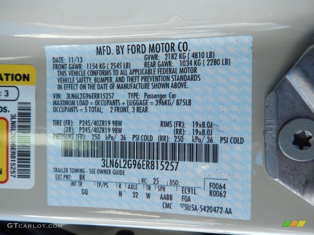 2014 MKZ Color Code BK for Platinum Dune Photo #89039745