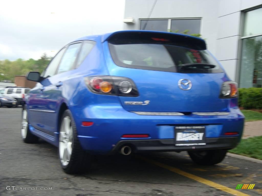 2005 MAZDA3 s Hatchback - Winning Blue Mica / Black/Blue photo #6