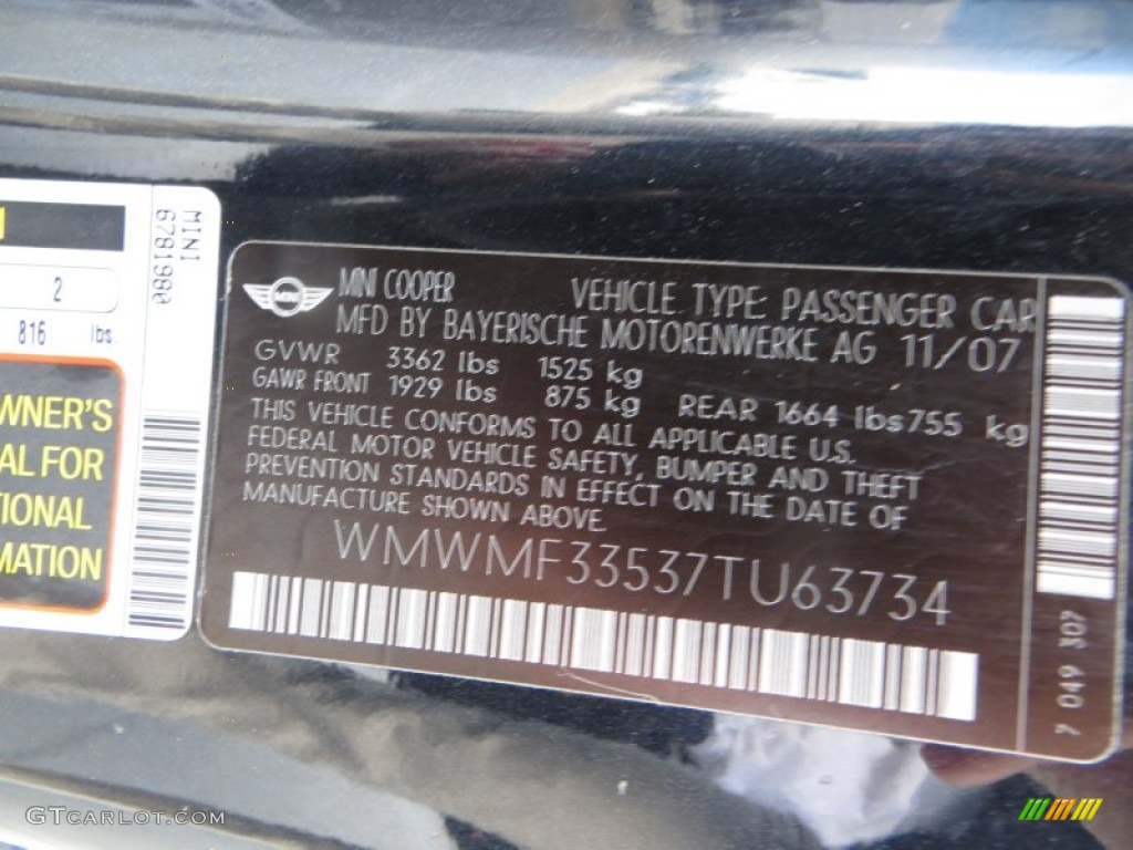 2007 Cooper Hardtop - Astro Black Metallic / Carbon Black/Carbon Black photo #40