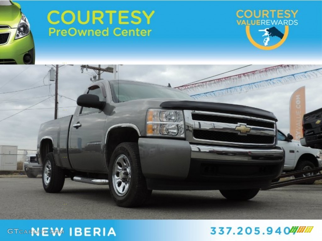 2008 Silverado 1500 Work Truck Regular Cab - Graystone Metallic / Dark Titanium photo #1