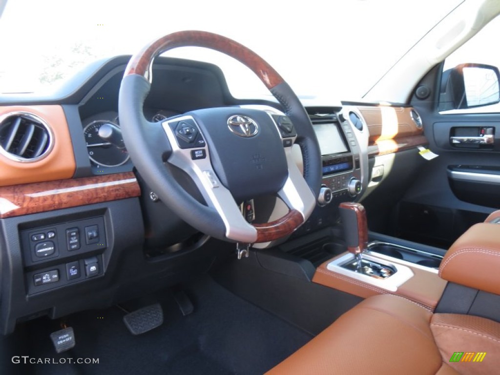 2014 Toyota Tundra 1794 Edition Crewmax 4x4 1794 Edition Premium Brown Dashboard Photo #89049617