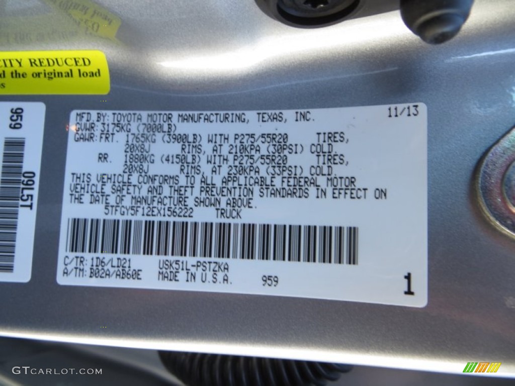 2014 Toyota Tundra 1794 Edition Crewmax 4x4 Color Code Photos