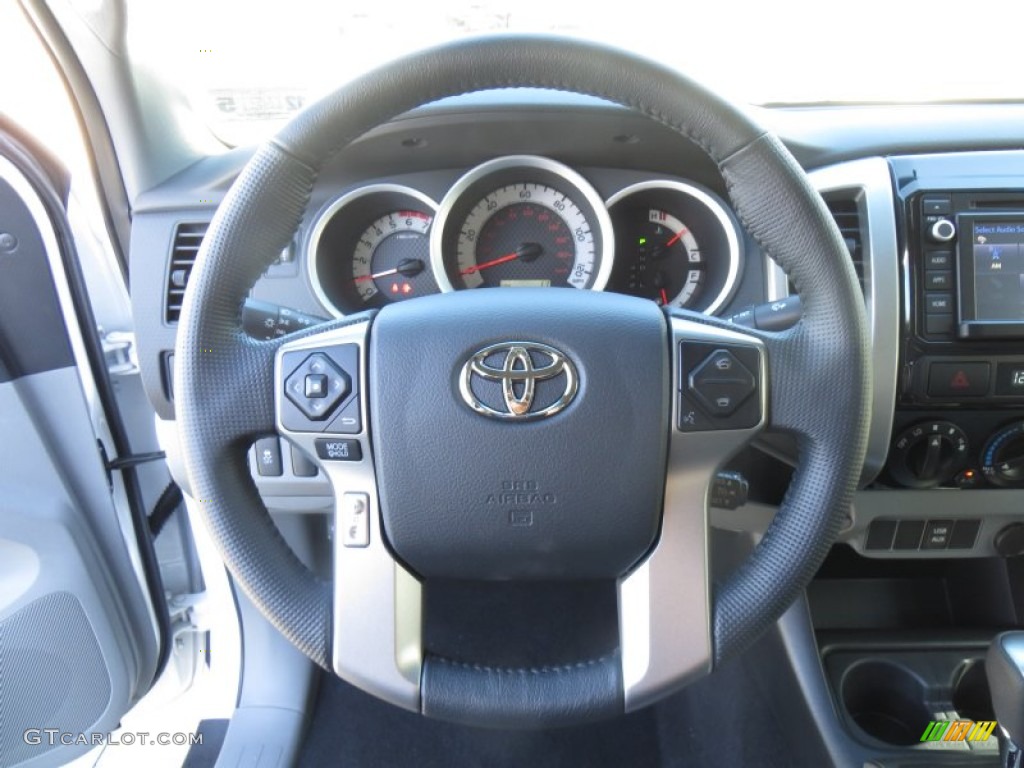 2014 Toyota Tacoma V6 TRD Sport Double Cab 4x4 Graphite Steering Wheel Photo #89050569