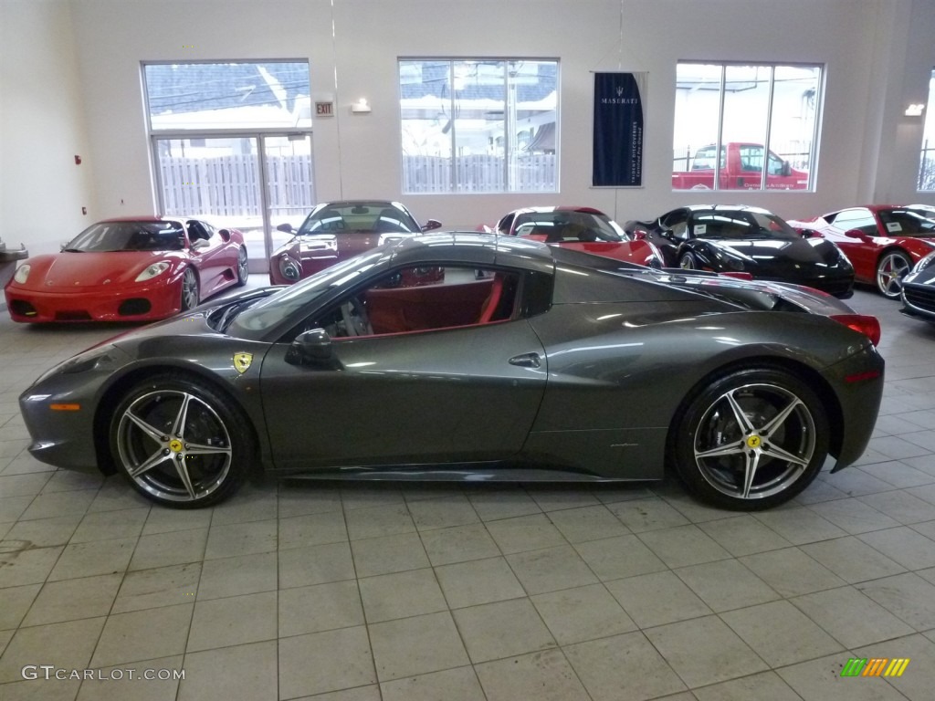 Grigio Silverstone (Dark Grey Metallic) 2014 Ferrari 458 Spider Exterior Photo #89051305