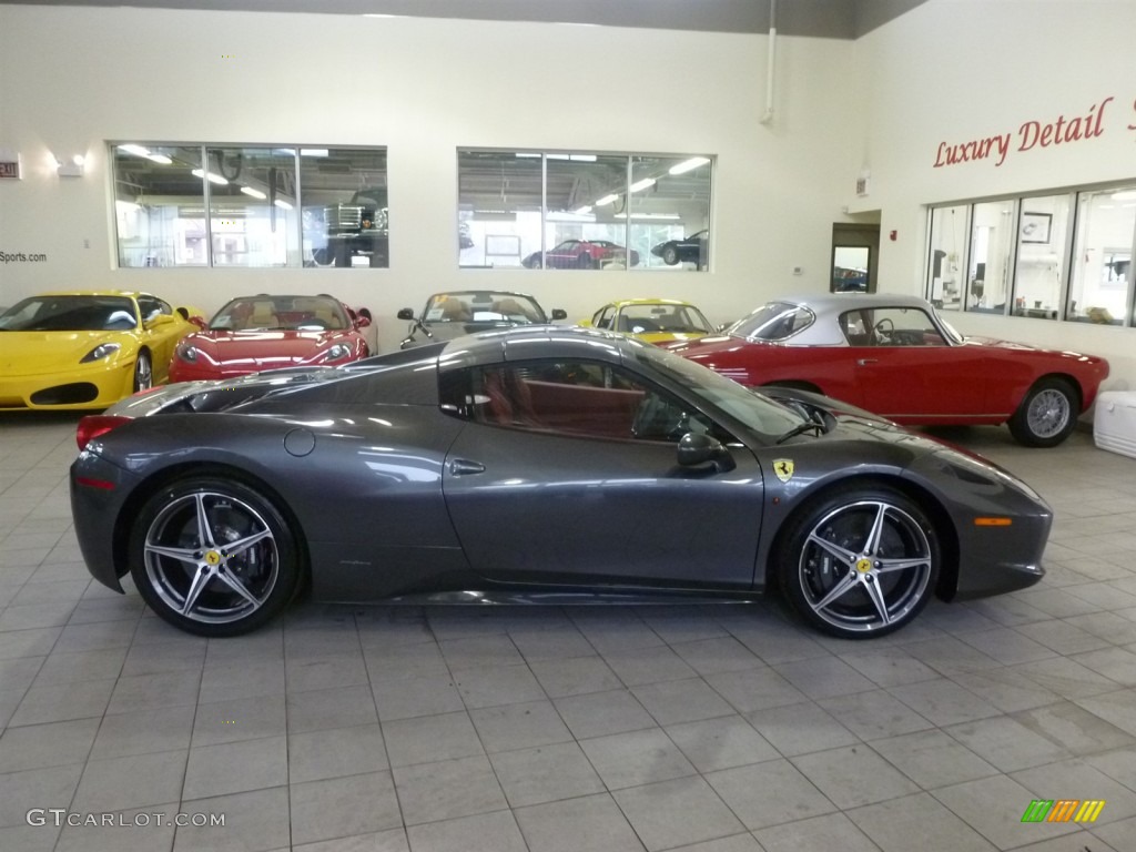 Grigio Silverstone (Dark Grey Metallic) 2014 Ferrari 458 Spider Exterior Photo #89051317