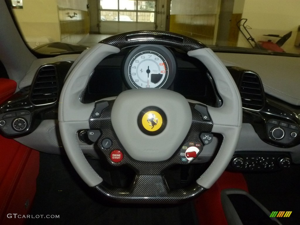 2014 Ferrari 458 Spider Rosso Steering Wheel Photo #89051374