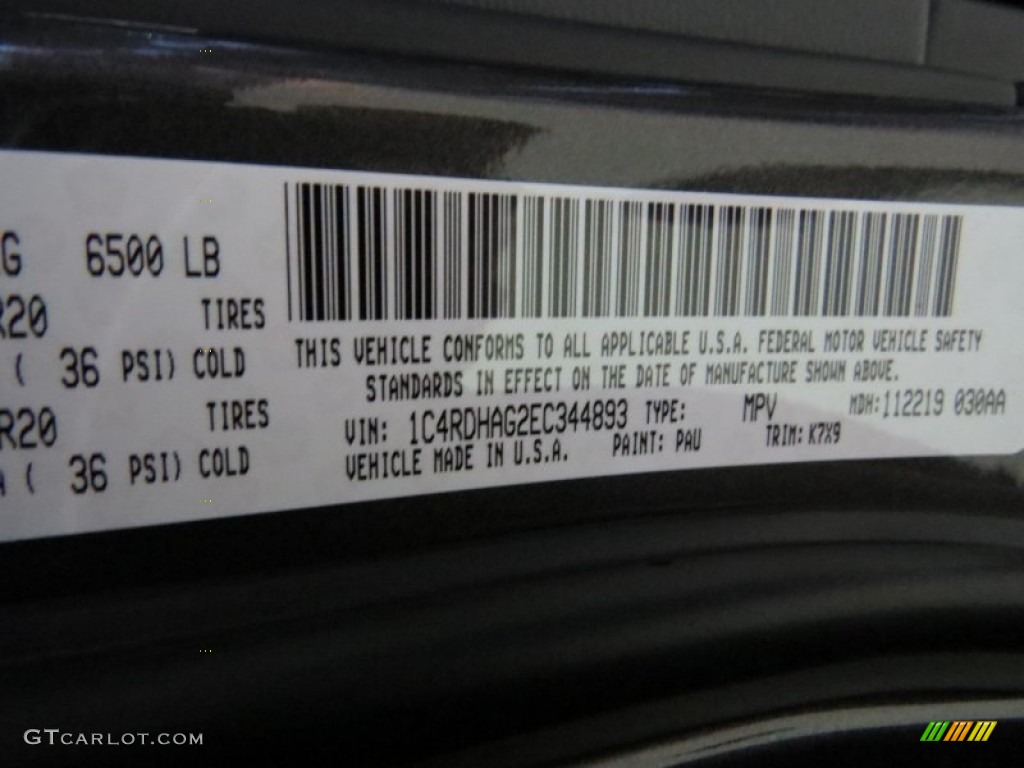 2014 Durango Color Code PAU for Granite Crystal Metallic Photo #89053613