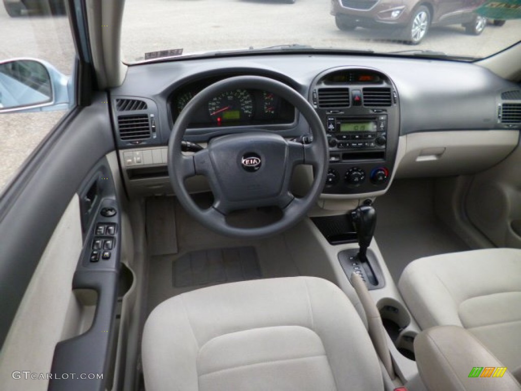 2006 Spectra EX Sedan - Ice Blue / Gray photo #14
