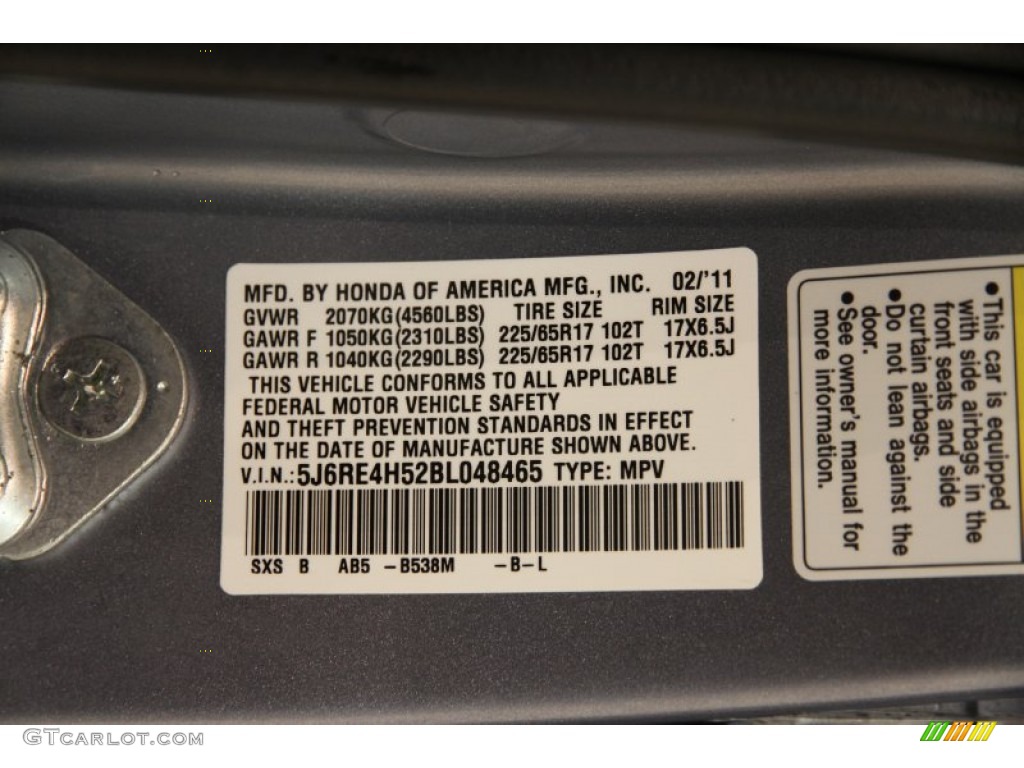 2011 CR-V EX 4WD - Glacier Blue Metallic / Gray photo #18
