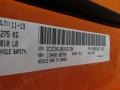 PL4: Header Orange 2014 Dodge Charger SRT8 Superbee Color Code