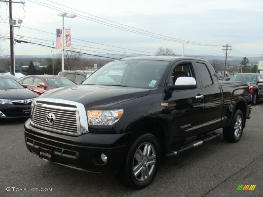 2011 Tundra Limited Double Cab 4x4 - Black / Redrock/Black photo #3