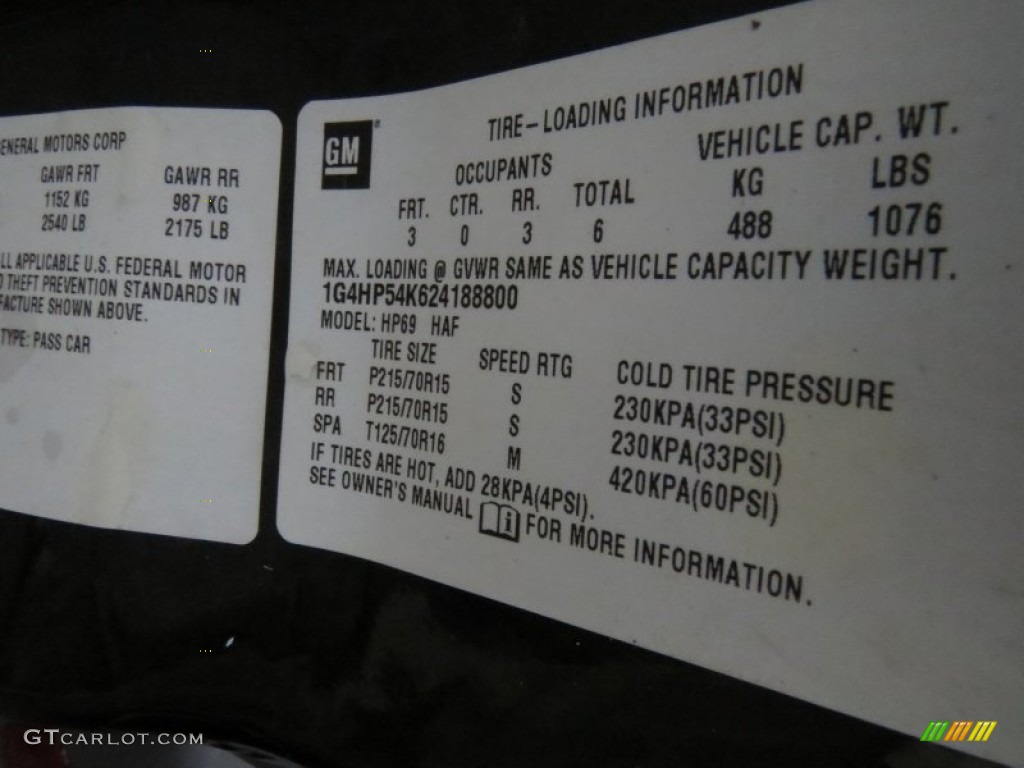 2002 LeSabre Custom - Black / Graphite photo #14