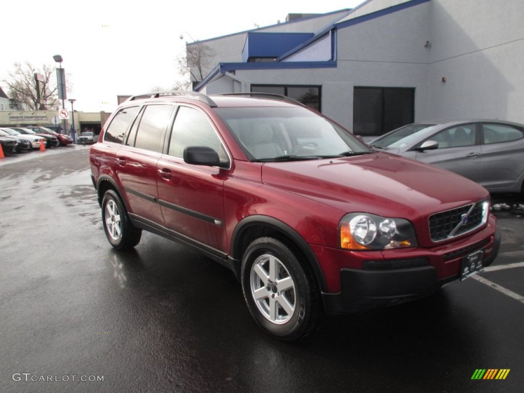 2003 XC90 T6 AWD - Ruby Red Metallic / Taupe/Light Taupe photo #2