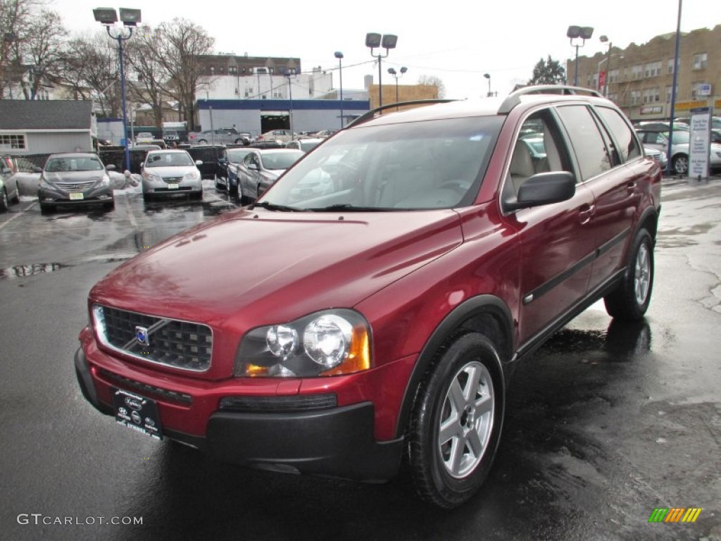 2003 XC90 T6 AWD - Ruby Red Metallic / Taupe/Light Taupe photo #3