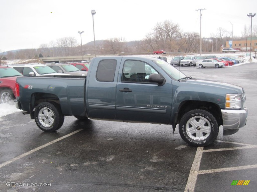 2012 Silverado 1500 LT Extended Cab 4x4 - Blue Granite Metallic / Ebony photo #3