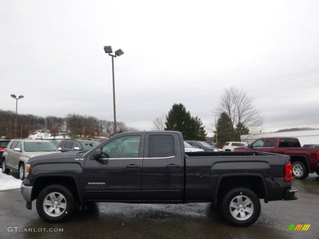 2014 Sierra 1500 SLE Double Cab 4x4 - Iridium Metallic / Jet Black photo #8