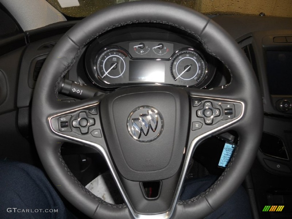 2014 Buick Regal FWD Ebony Steering Wheel Photo #89066405