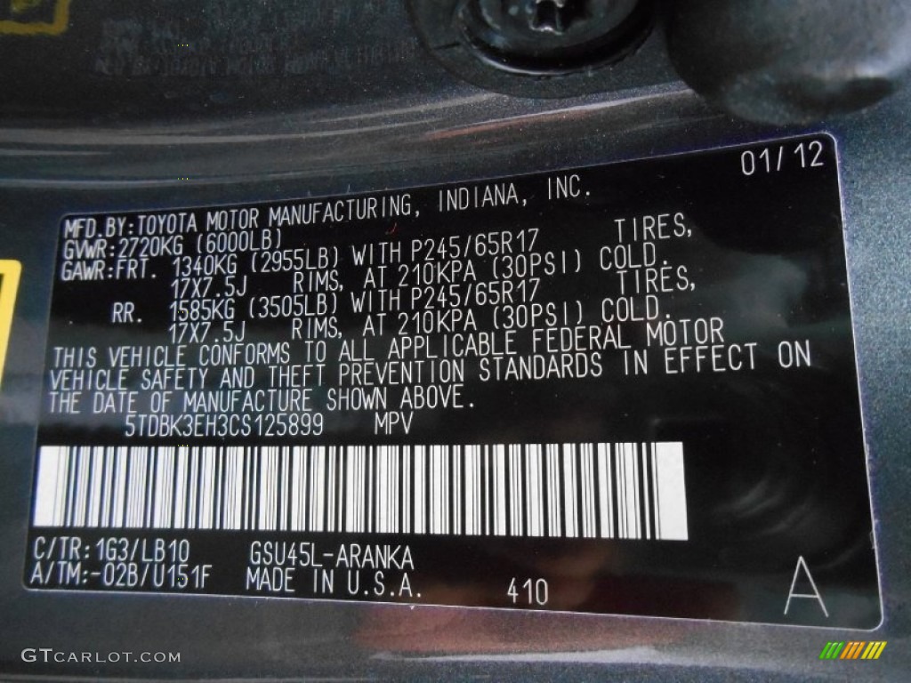 2012 Highlander V6 4WD - Magnetic Gray Metallic / Ash photo #26