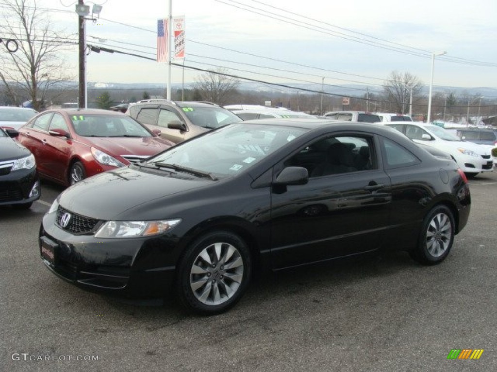 2010 Civic EX Coupe - Crystal Black Pearl / Black photo #3