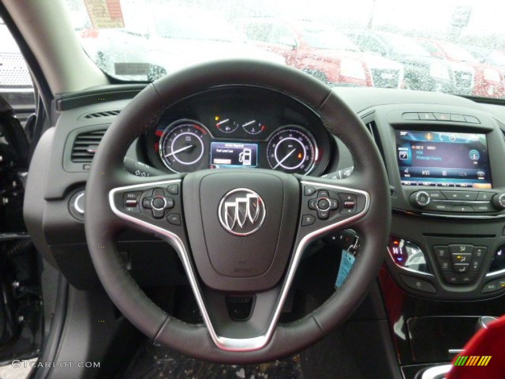 2014 Buick Regal AWD Ebony Steering Wheel Photo #89072261