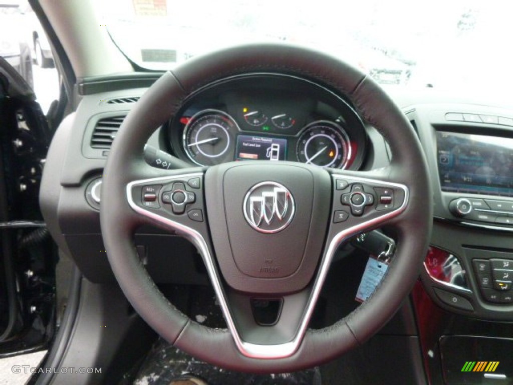 2014 Buick Regal FWD Ebony Steering Wheel Photo #89073881